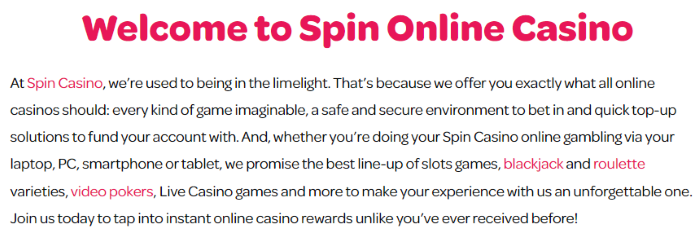 Welcome Spin Casino