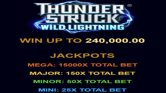 Four Jackpots at Thunderstruck Wild Lightning