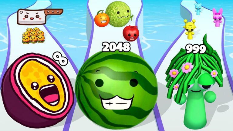 FOOD RUN .vs WATERMELON RUN .vs SPRUNKI RUN MERGE MASTER – Satisfying Mobile Game ASMR Math Gameplay